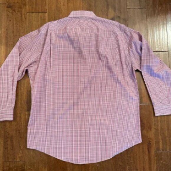 Neiman Marcus Red Long Sleeve Button Down Collared Dress Shirt Sz 17.5 XL - Picture 2 of 6